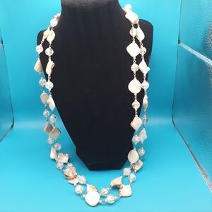 Vintage Park Lane Elegant Shell and Crystal Necklace